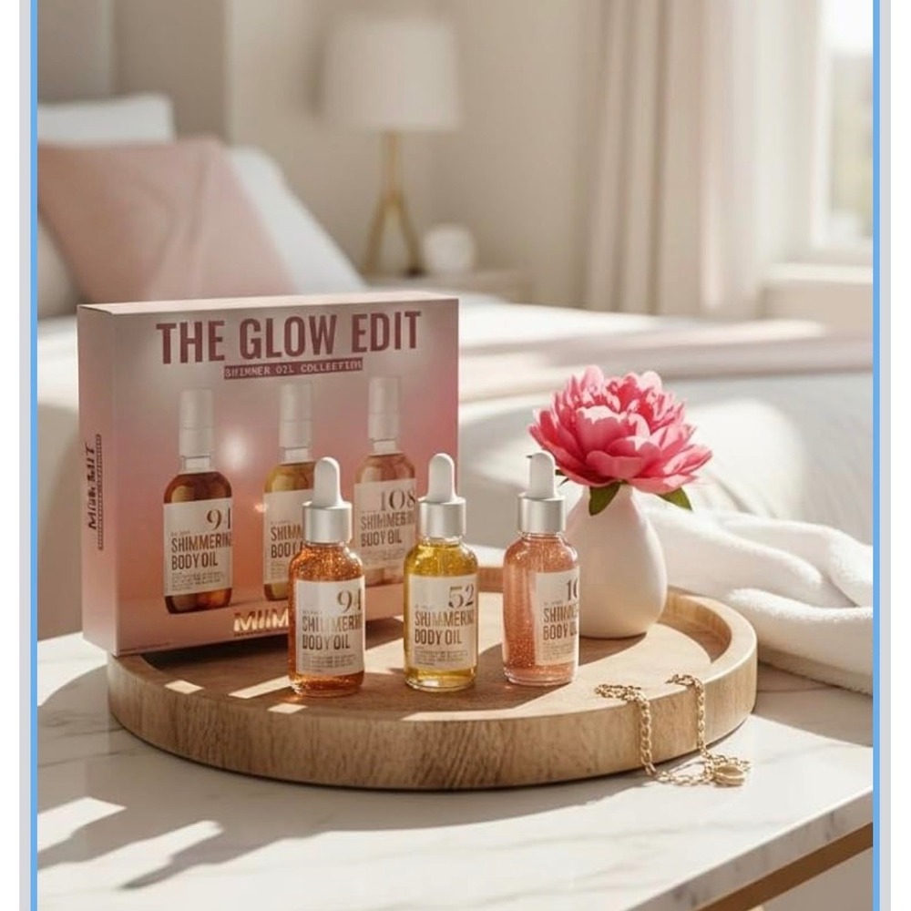 MIIM.MIIC The Glow Edit Shimmer Oil Collection Trio No 108 94 52 Gift Set NEW
